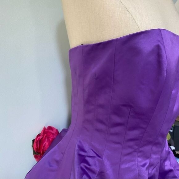Betsey Johnson Evening Dutchess Purple Rose Dress - Picture 7 of 16
